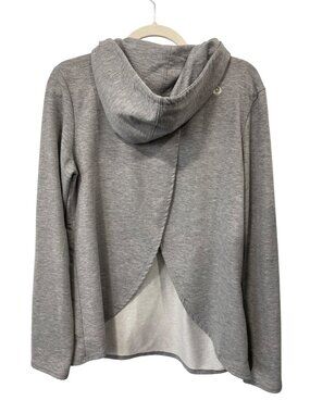 Scorpio Sol Sweatshirt Large Hooded Pullover Split Back Heather Gray Loungewear